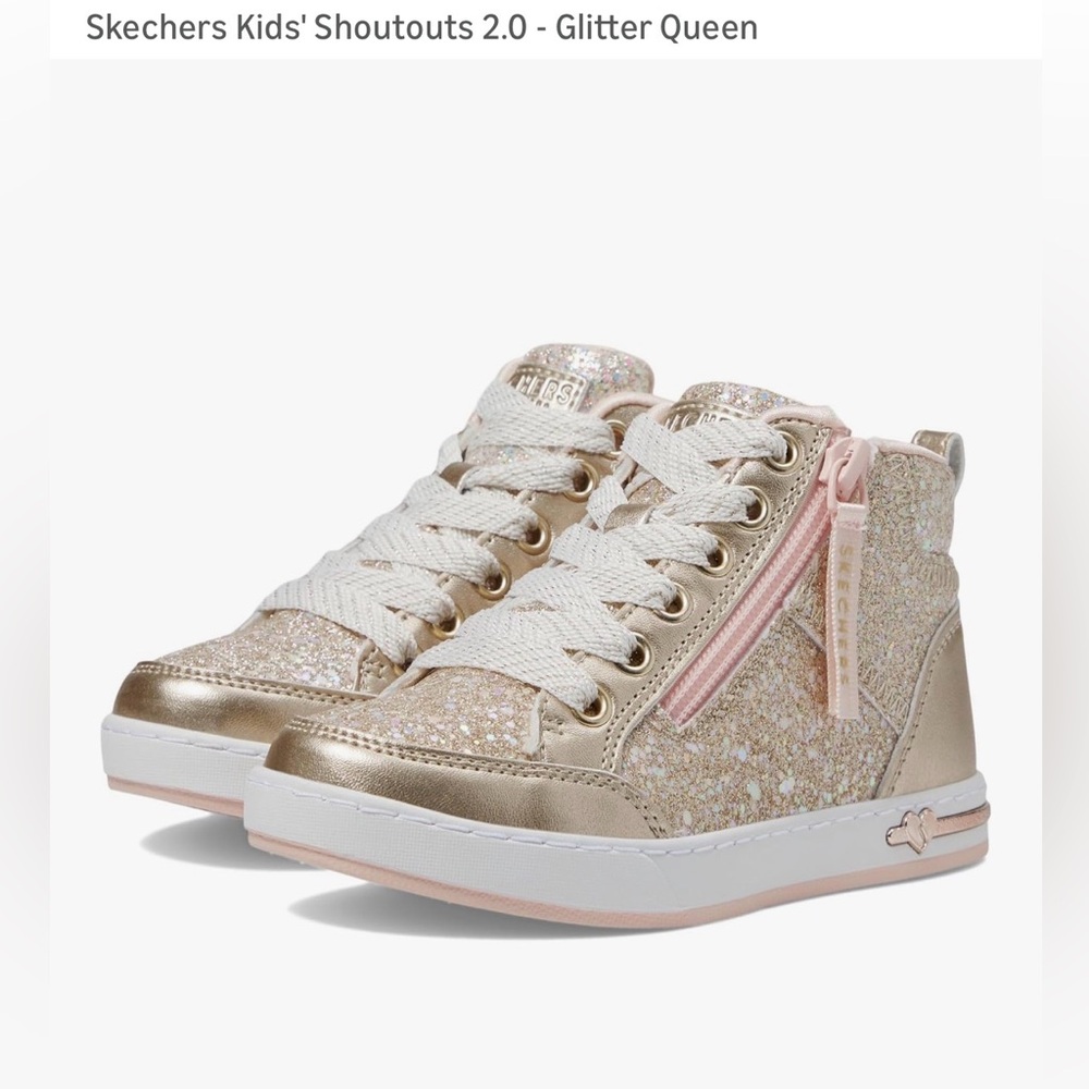 Kids Glitter High-Top Sneakers - Pink & Gold